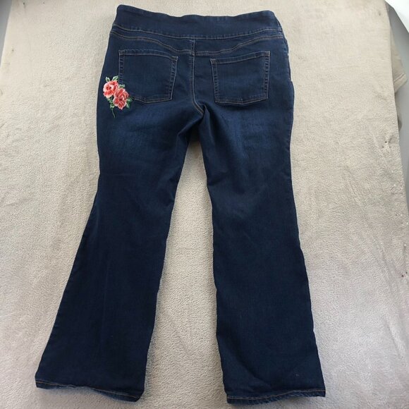 The Pioneer Woman Women Jeans Size XL Bootcut Leg Pull On Blue Denim Embroidered - Picture 15 of 15